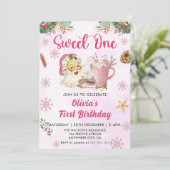 Eerste verjaardag van kerstfeest kaart (Staand voorkant)