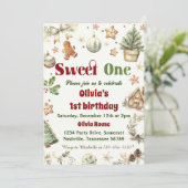 Eerste verjaardag van kerstfeest kaart (Staand voorkant)