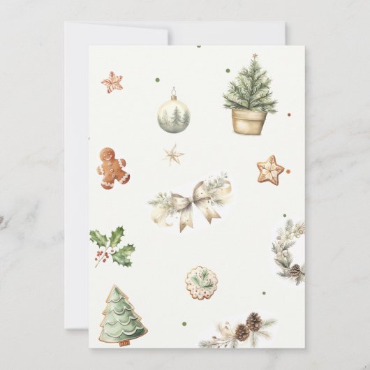 Eerste verjaardag van kerstfeest kaart (Achterkant)