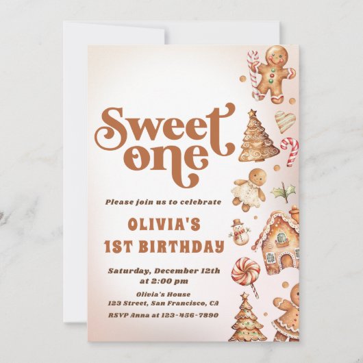 Eerste verjaardag van kerstfeest kaart (Voorkant)