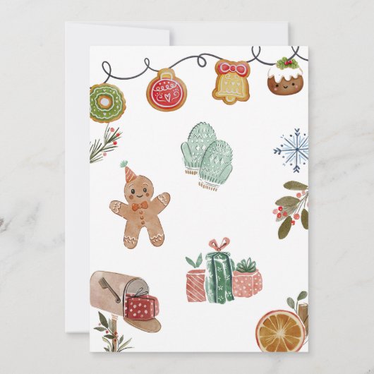 Eerste verjaardag van kerstfeest kaart (Achterkant)