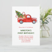 Eerste verjaardag van kerstfeest op de tribune kaart (Staand voorkant)