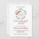 Eerste verjaardag van Kerstmis Snowman Onederful Kaart (Voorkant)