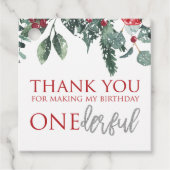 Eerste verjaardag van Kerstwinter Onederland Bedankjes Labels (Voorkant)