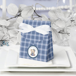 Eerste verjaardag van kind met blauwe bes bedankdoosjes