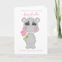 Eerste verjaardag van kleindochter Cute Roze Nijlp