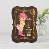 Eerste verjaardag van Kleine Cowgirl Kaart (Staand voorkant)