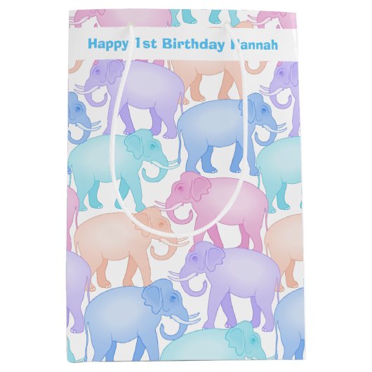 Eerste verjaardag van kleine meisjes of jongen Ele Medium Cadeauzakje (Voorkant)