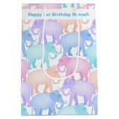 Eerste verjaardag van kleine meisjes of jongen Ele Medium Cadeauzakje (Achterkant)