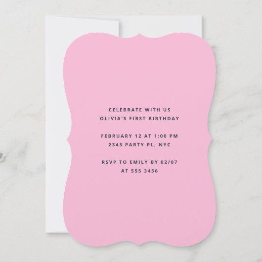 Eerste verjaardag van lieve schat roze meisje kaart (Achterkant)