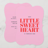 Eerste verjaardag van lieve schat roze meisje kaart (Voorkant / Achterkant)