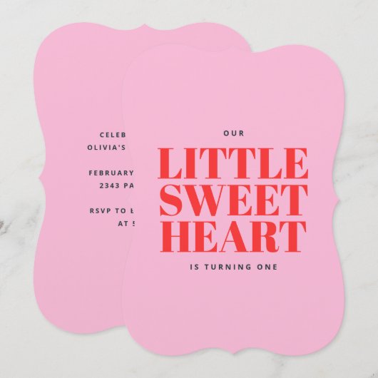 Eerste verjaardag van lieve schat roze meisje kaart (Voorkant / Achterkant)