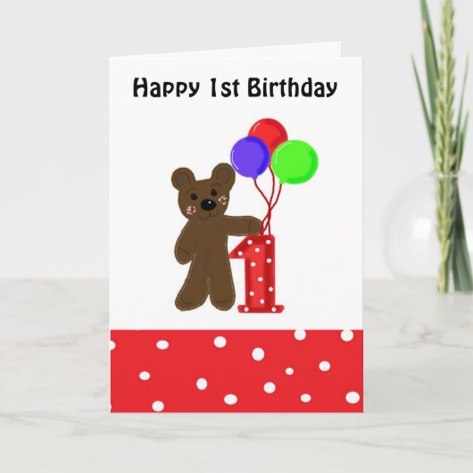 Eerste verjaardag van Little Bear Kaart (Voorkant)