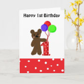Eerste verjaardag van Little Bear Kaart (Gele Bloem)