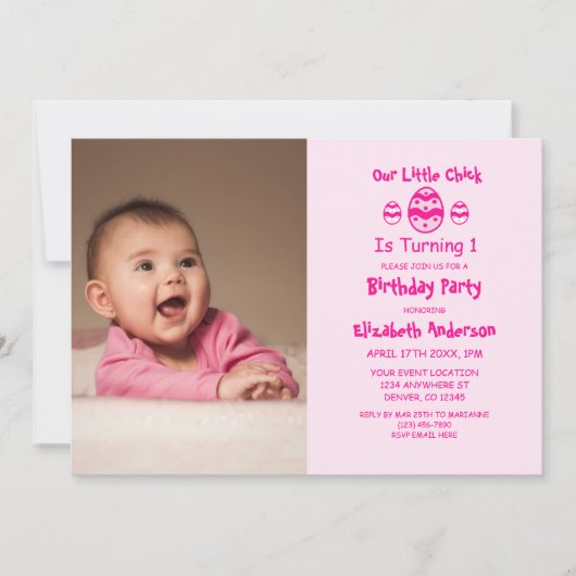 Eerste verjaardag van Little Chick Easter Kaart (Voorkant)