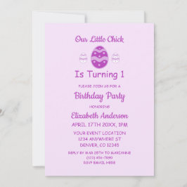 Eerste verjaardag van Little Chick Easter Kaart