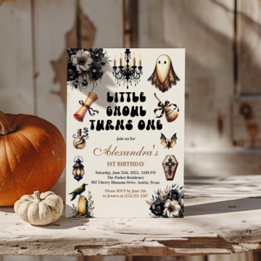 Eerste verjaardag van Little Ghoul Kaart