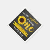 Eerste verjaardag van Little Sunflower Chalkboard Servet (Hoek)