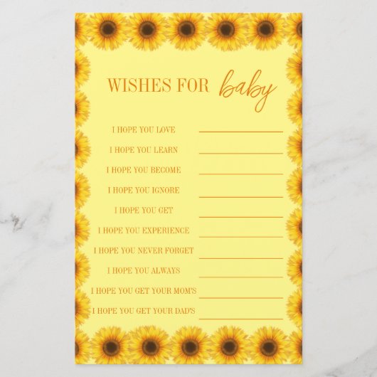 Eerste verjaardag van Little Sunflower Floral Girl (Voorkant)