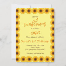 Eerste verjaardag van Little Sunflower Floral Girl