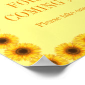 Eerste verjaardag van Little Sunflower Floral Girl Poster (Hoek)