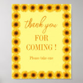 Eerste verjaardag van Little Sunflower Floral Girl Poster (Voorkant)