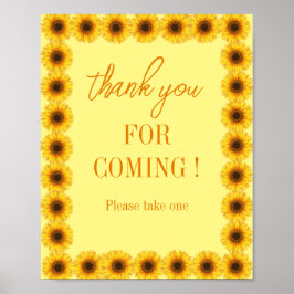 Eerste verjaardag van Little Sunflower Floral Girl Poster