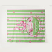 Eerste verjaardag van meisje, wandtapijt, roze/blo wandkleed (Voorkant (horizontaal))