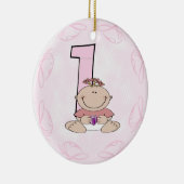 Eerste verjaardag van meisjes keramisch ornament (Rechts)