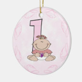 Eerste verjaardag van meisjes keramisch ornament (Links)