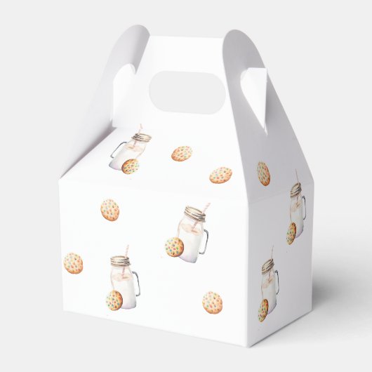 Eerste verjaardag van melk en koekjes bedankdoosjes (Achterkant)