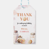 Eerste verjaardag van melk en koekjes cadeaulabel (Achterkant)