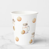 Eerste verjaardag van melk en koekjes papieren bekers (Voorkant)