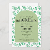 Eerste verjaardag van miljonair kaart (Voorkant / Achterkant)