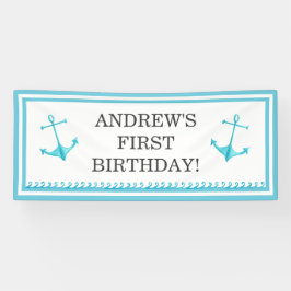 Eerste verjaardag van Nautical Anchor en Waves Sky Spandoek
