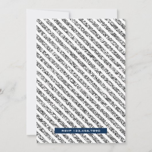 Eerste verjaardag van Navy Blue Silver Royal Princ Kaart (Achterkant)