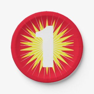 Eerste verjaardag van nederful Cute Colorful Papieren Bordje