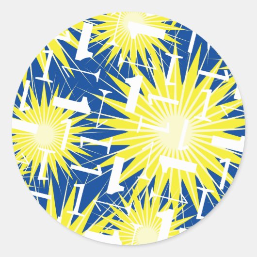 Eerste verjaardag van nederful Cute Colorful Ronde Sticker (Voorkant)