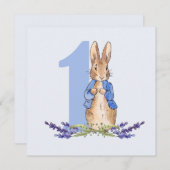 Eerste verjaardag van Peter de konijn Kaart (Voorkant / Achterkant)
