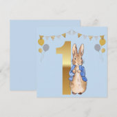 Eerste verjaardag van Peter de Rabbit Bedankkaart (Voorkant / Achterkant)