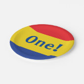 Eerste verjaardag van Red Yellow Blue Papieren Bordje (Gekanteld)