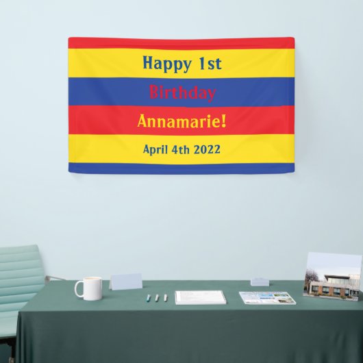 Eerste verjaardag van Red Yellow Blue Spandoek (Beurs)