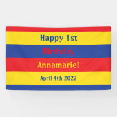 Eerste verjaardag van Red Yellow Blue Spandoek (Horizontaal)