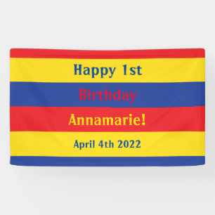 Eerste verjaardag van Red Yellow Blue Spandoek