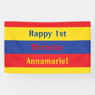 Eerste verjaardag van Red Yellow Blue Spandoek