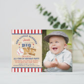 Eerste verjaardag van Retro Baseball Stars & Strip Kaart (Staand voorkant)