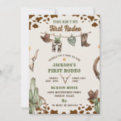 Eerste verjaardag van Rodeo Westerne Cowboy Kaart (Voorkant)