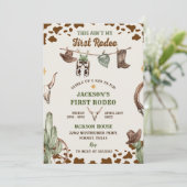 Eerste verjaardag van Rodeo Westerne Cowboy Kaart (Staand voorkant)