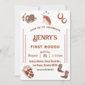 Eerste verjaardag van Rodeo Westerne Cowboy Kaart (Voorkant)