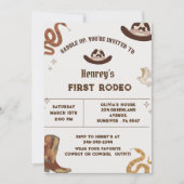 Eerste verjaardag van Rodeo Westerne Cowboy Kaart (Voorkant)